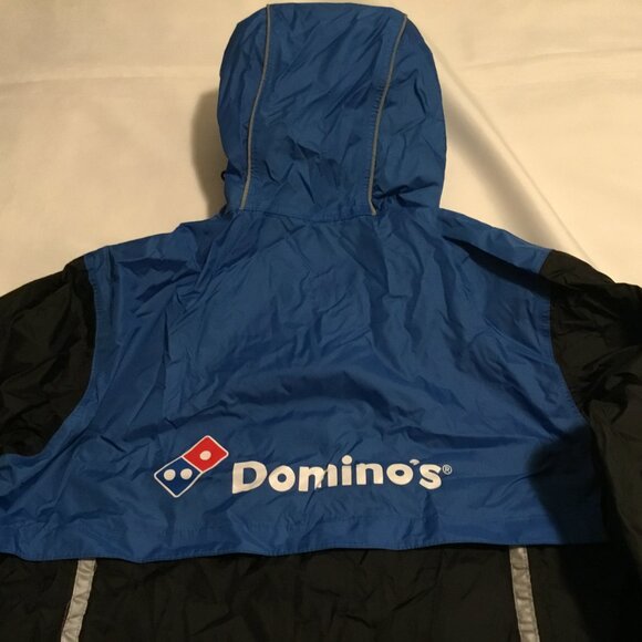 Domino's Gear Jacket Men's Medium Hooded Windbreaker Reflective Pizza Delivery - Picture 9 of 11
